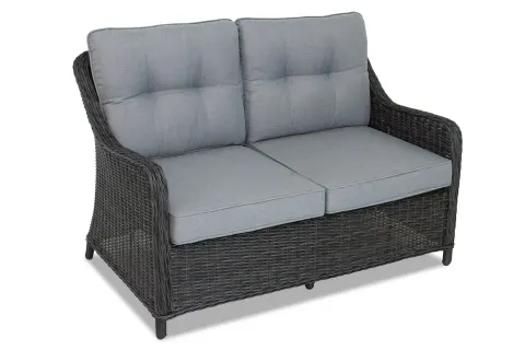 Dwuosobowa sofa z technorattanu Toledo antracyt Garden Point