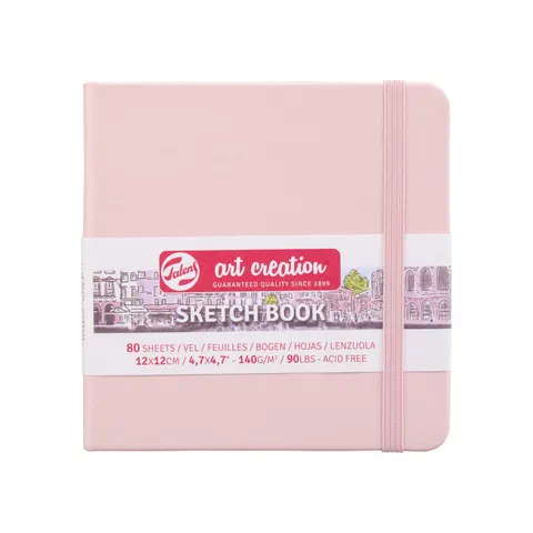 Szkicownik Talens Art Creation 12x12 cm Pastel Pink – 80 arkuszy, papier 140 g/m2