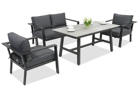 Meble ogrodowe aluminiowe Sydney Apetito 4 Garden Point antracyt