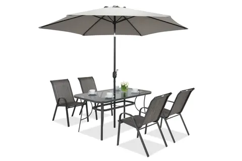 Parasol ogrodowy Perugia ∅3m Garden Point szary