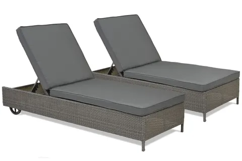 Komplet dwóch leżaków z technorattanu Tobago Garden Point antracyt