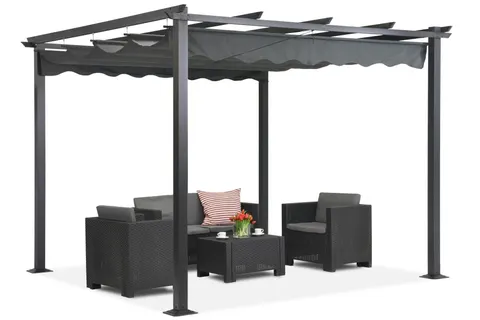 Pergola tarasowa wolnostojąca Teneryfa 3 x 3m szara Garden Point