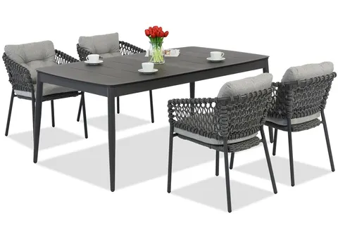 Meble aluminiowe Almada dla 4 osób szare Garden Point
