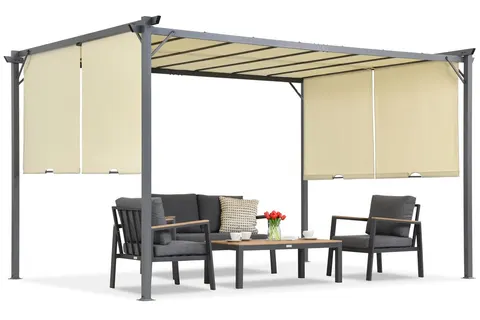 Kremowa pergola tarasowa Sevilla 3x4m Garden Point