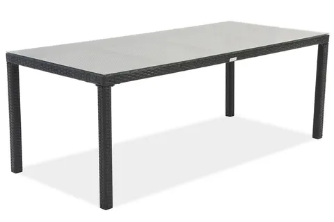 Duży stół technorattanowy Mediolan 200 cm Garden Point czarny