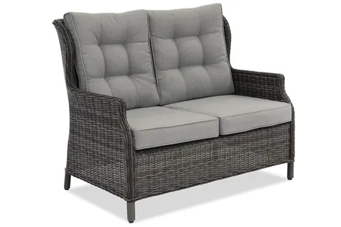 Dwuosobowa sofa z technorattanu Malaga antracyt Garden Point