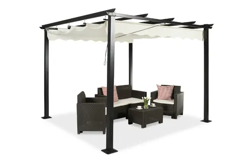 Pergola tarasowa wolnostojąca Teneryfa 3 x 4 m kremowa