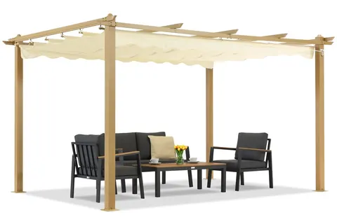 Pergola tarasowa Barbados 3x4 m Garden Point woodlike-beż