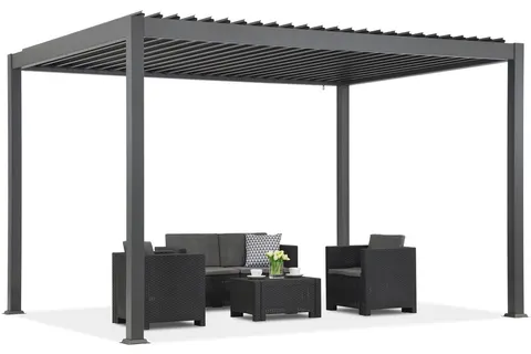 Pergola tarasowa wolnostojąca Lagos Premium 3x4 Garden Point antracytowo - biała