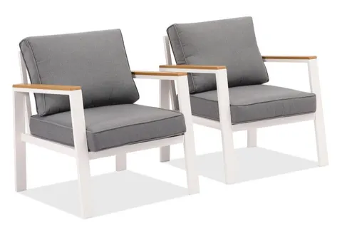 Fotel z aluminium Zakintos biały Garden Point - 2 sztuki