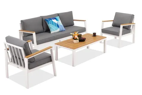 Zestaw aluminiowy Zakintos Coffee 5 biały Garden Point