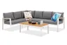 Zestaw aluminiowy z narożnikiem Zakintos Corner 5 biały Garden Point