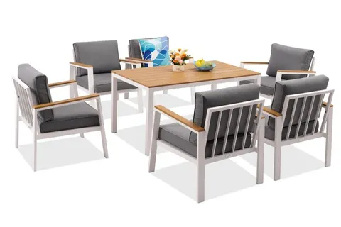 Meble ogrodowe aluminiowe Zakintos Premium 6 biały Garden Point