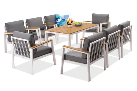 Meble ogrodowe aluminiowe Zakintos Premium 8 biały Garden Point