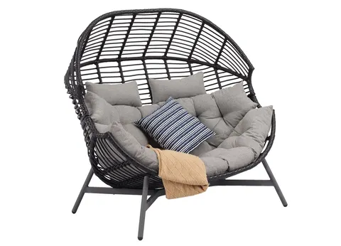 Aluminiowa leżanka ogrodowa dla 2 osób Tulum Garden Point antracyt