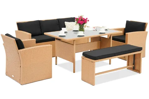 Meble ogrodowe z technorattanu Marsylia Garden Point beżowe