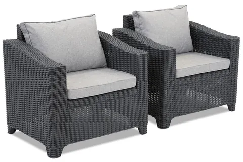 Fotel technorattanowy Denali Garden Point antracyt - komplet 2 sztuk
