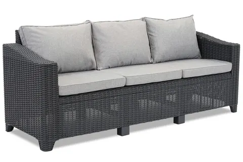 Trzyosobowa technorattanowa sofa Denali Garden Point antracyt