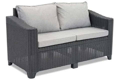 Dwuosobowa technorattanowa sofa Denali Garden Point antracyt