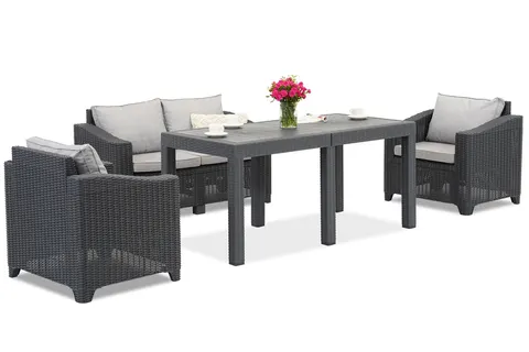 Meble z technorattanu Denali Apetito 4 Antracyt Garden Point