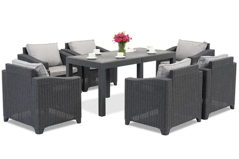 Zestaw technorattanowy Denali Premium 6 antracytowy Garden Point