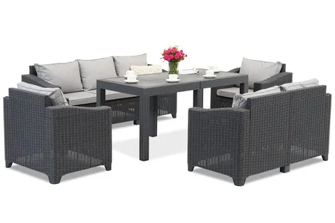 Meble technorattanowe antracytowe Denali Apetito 7 Garden Point