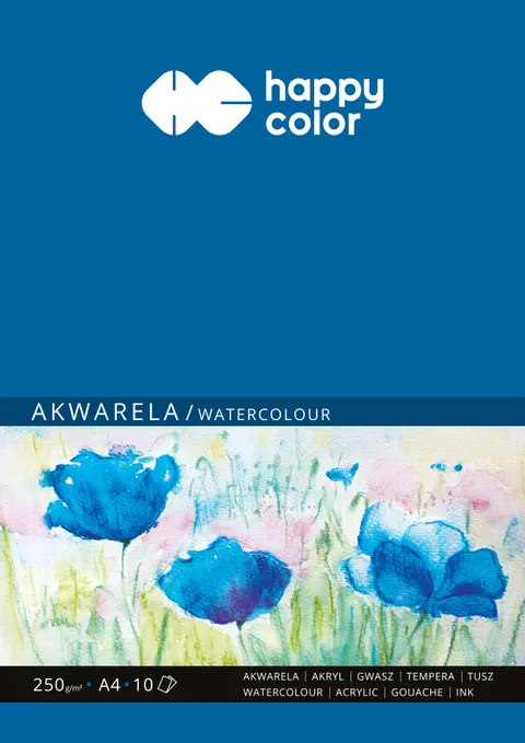 Blok do akwareli Happy Color - A4, 250 g, 10 ark.