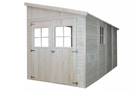 Drewniany domek przyścienny Bodo 216 x 416 cm z podłogą