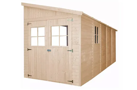 Drewniany domek przyścienny Bodo 216 x 513 cm z podłogą