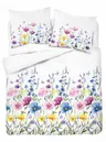 Komplet Pościeli Bawełnianej 220x200 Kwiaty 100% Bawełna + 2 Poszewki