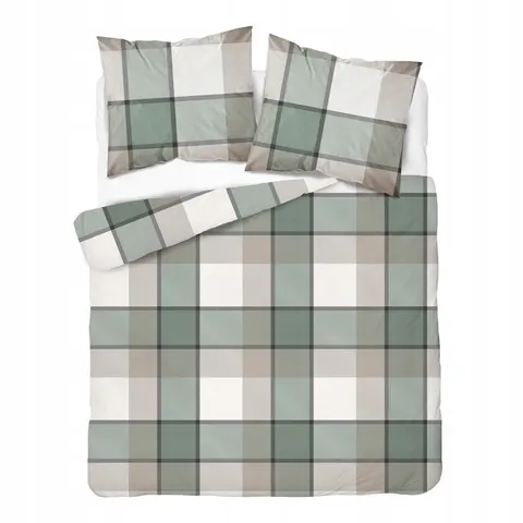 Pościel flanelowa 160x200 2X 70x80 100% bawełna KRATA