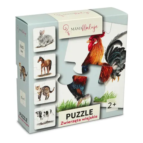 Puzzle dla małych dzieci 4-elementowe Zwierzęta wiejskie