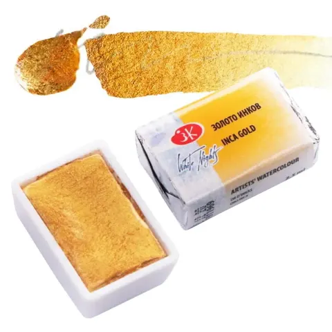 Farba akwarelowa Białe Noce kostka - 969 Inca Gold