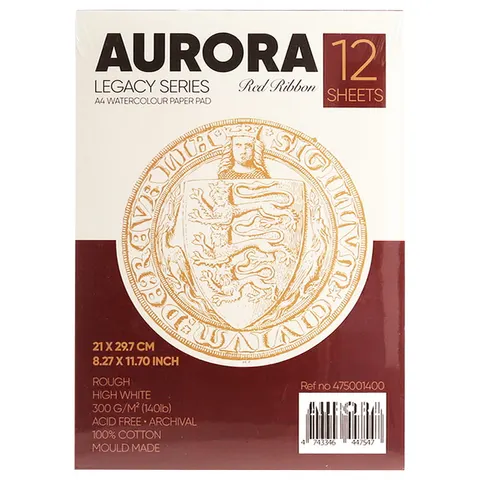 Blok do akwareli Aurora Królewska Pieczęć - A4, 300 g, 12 ark, 100% bawełny