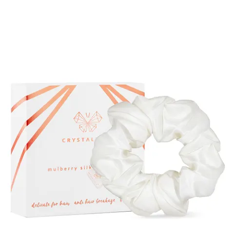 Crystallove Gumka do włosów z jedwabiu - Ivory