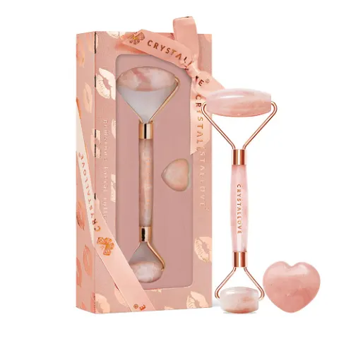Crystallove Masażer do twarzy z kwarcu różowego SELFLOVE