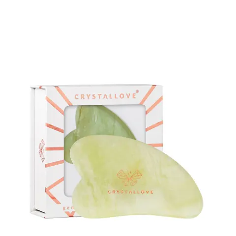 Crystallove Płytka do masażu twarzy gua sha z jadeitu