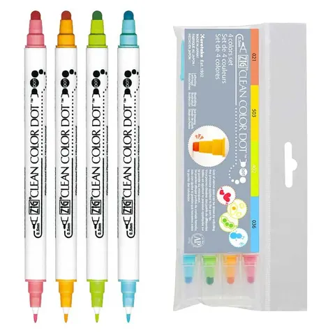 Pisaki Clean Color Dot ZIG zestaw 4 szt. Kuretake