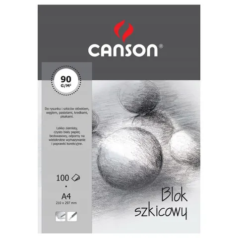 Blok szkicowy A4 CANSON - 90 g/m² - 100 ark.