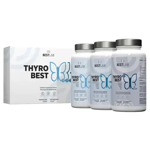 BEST LAB ThyroBest Suplement diety wspierający prawidłowe funkcjonowanie tarczycy 60+30+60 kapsułek