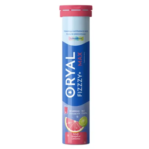 Oryal Fizzzy+ Max Elektrolity o smaku grejpfrut-limonka 18 tabletek musujących