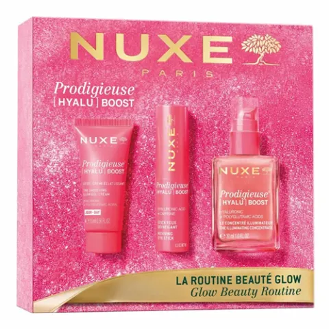 NUXE XMAS26 Zestaw PRODIGIEUSE Hyalu Boost: Serum do twarzy 30 ml + Krem do twarzy 15 ml + Sztyft pod oczy