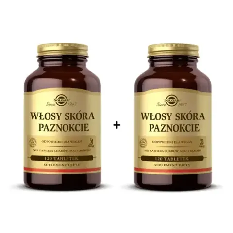 [Zestaw] SOLGAR Formuła Włosy Skóra Paznokcie DUOPAK 2x120 tabletek