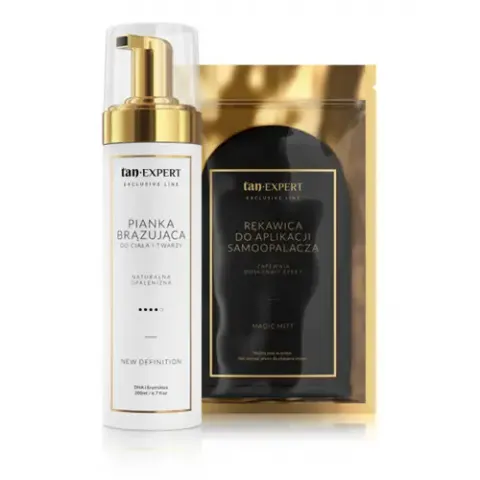 TanExpert Exclusive Line New Definition Zestaw: Pianka Samoopalająca 200 ml + Rękawica do aplikacji samoopalacza