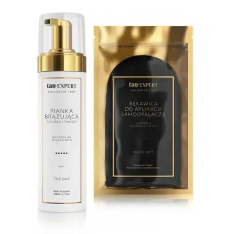 TanExpert Exclusive Line The One Zestaw: Pianka Samoopalająca 200 ml + Rękawica do aplikacji samoopalacza