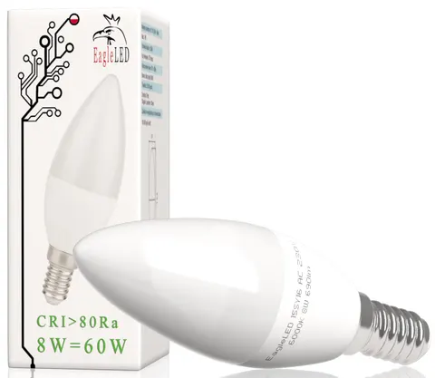 Żarówka LED świeczka E14 8W=60W Zimna