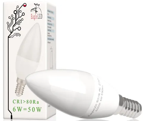 Żarówka LED świeczka E14 6W=50W Zimna
