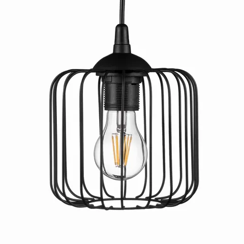 Lampa wisząca loft druciana klatka