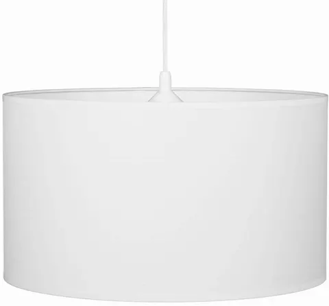 Lampa wisząca okrągła z abażurem Biała
