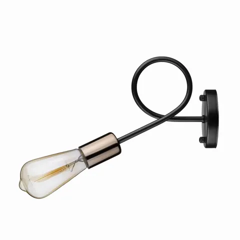 Kinkiet TWIST WST053 czarny złota oprawa gwint E27